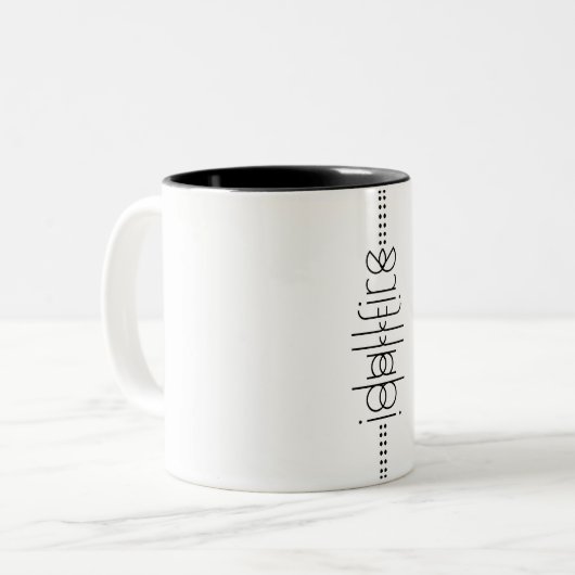 Jouw naam als Alien Glyphs Unique White Tweekleurige Koffiemok (Voorkant links)