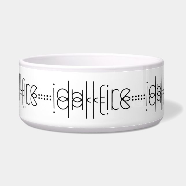 Jouw naam als Alien Glyphs Unique White Voerbakje (Voorkant)