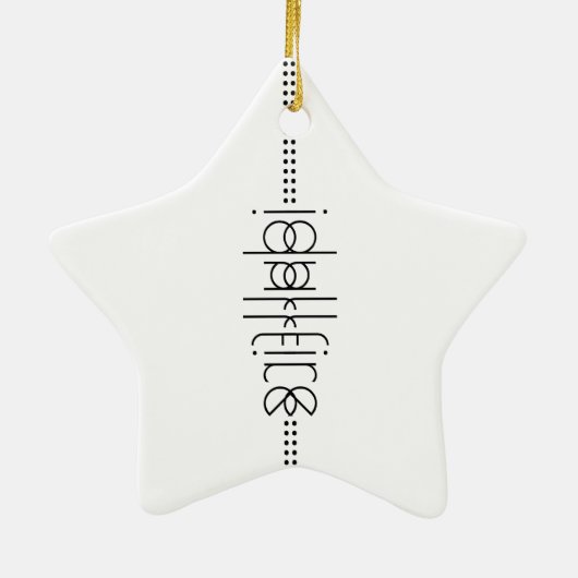 Jouw naam als Alien Glyphs White Keramisch Ornament (Achterkant)