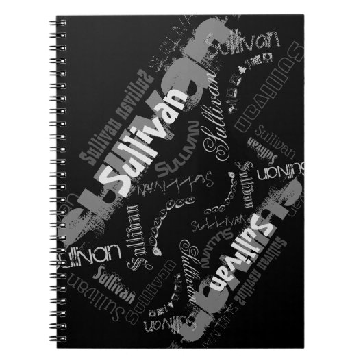 Jouw naam als je nobele zwarte spiraal notitieboek (Voorkant)