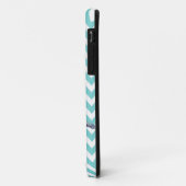 jouw naam Aqua Chevron  Peacock Case-Mate iPhone Case (Achterkant/links)