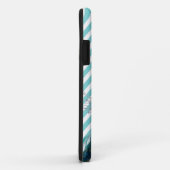 jouw naam Aqua Chevron  Peacock Case-Mate iPhone Case (Achterkant/rechts)