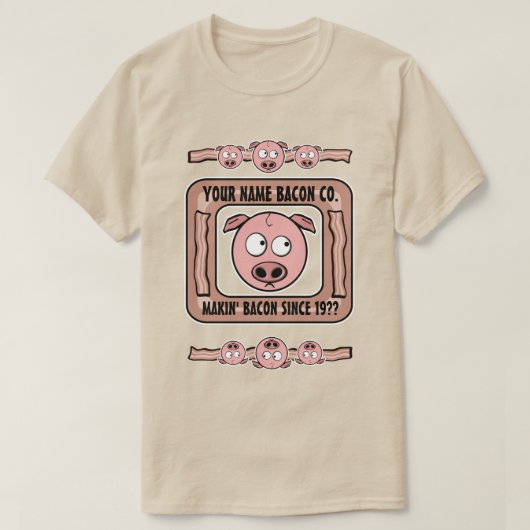 (JOUW NAAM) Bacon Company T-shirt (Design voorkant)