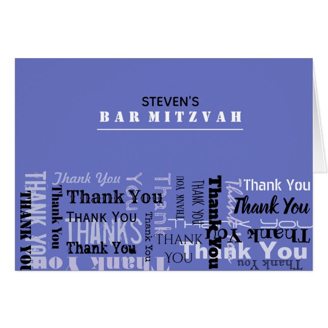 JOUW NAAM Bar Bat Mitzvah - Hartelijk dank (Voorkant Horizontaal)