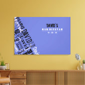 JOUW NAAM Bar Bat Mitzvah Sign-In Board Canvas Afdruk (Insitu (Woonkamer))