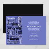 JOUW NAAM Bar Bat Mitzvah Uitnodiging (Voorkant / Achterkant)