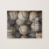Jouw naam  Baseball Artwork Legpuzzel (Horizontaal)