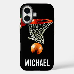 Jouw naam  Basketball Artwork iPhone 16 Hoesje