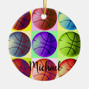 Jouw naam Basketball Artwork Keramisch Ornament