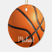 Jouw naam Basketball Artwork Keramisch Ornament (Links)
