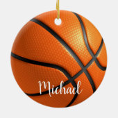 Jouw naam Basketball Artwork Keramisch Ornament (Achterkant)