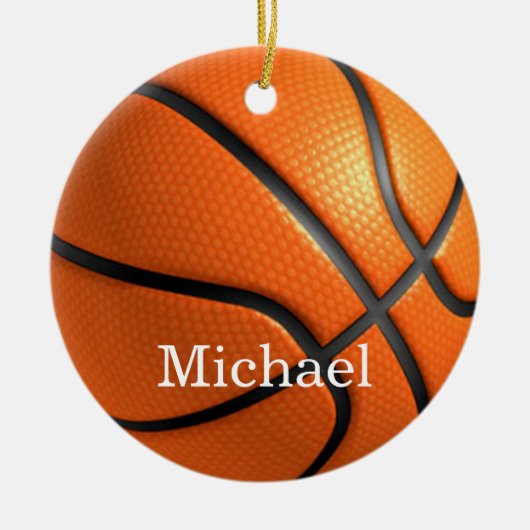 Jouw naam Basketball Artwork Keramisch Ornament (Voorkant)