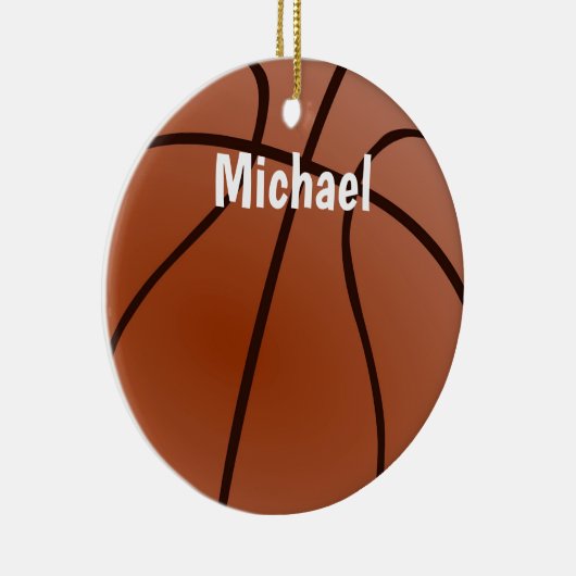 Jouw naam Basketball Artwork Keramisch Ornament (Rechts)