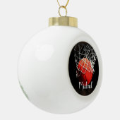 Jouw naam Basketball Artwork Keramische Bal Ornament (Links)