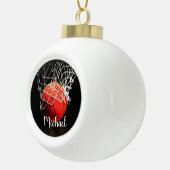 Jouw naam Basketball Artwork Keramische Bal Ornament (Rechts)
