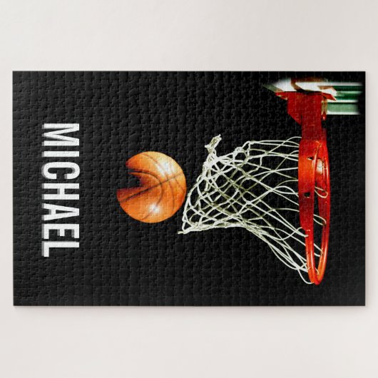 Jouw naam  Basketball Artwork Legpuzzel (Horizontaal)