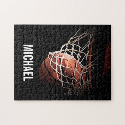 jouw naam  Basketball Artwork Legpuzzel (Horizontaal)