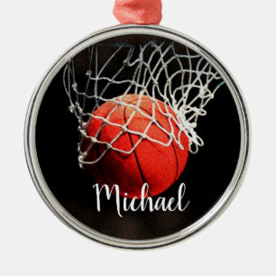Jouw naam Basketball Artwork Metalen Ornament