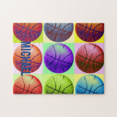 Jouw naam  Basketball Artwork Pop Art Legpuzzel (Horizontaal)