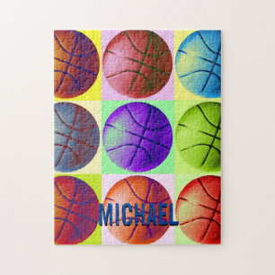 Jouw naam  Basketball Artwork Pop Art Legpuzzel