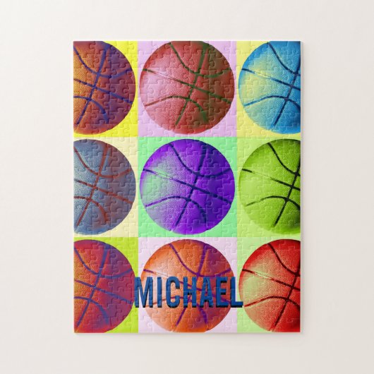 Jouw naam  Basketball Artwork Pop Art Legpuzzel (Verticaal)
