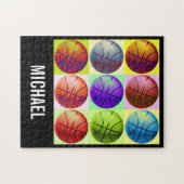 Jouw naam  Basketball Artwork Pop Art Legpuzzel (Horizontaal)