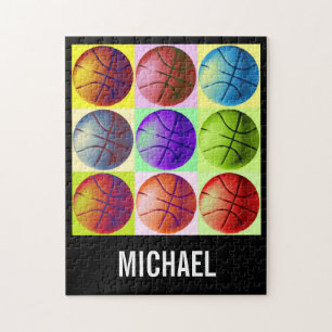 Jouw naam Basketball Artwork Pop Art Legpuzzel