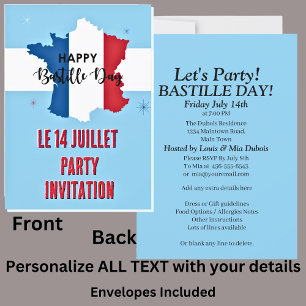 Jouw naam Bastille-dag 14 juli viering feest Kaart