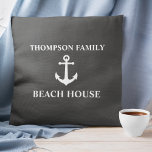 Jouw naam Beach House  Anchor Ash Grey Kussen<br><div class="desc">Jouw naam Beach House  Anchor Ash Grey Sierkussen Cushion.</div>