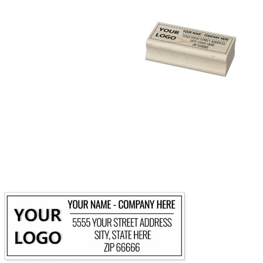 Jouw naam Bedrijf Logo Adres Rubber Stamp Rubberstempel (Gestempeld)