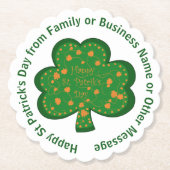 Jouw naam bericht Sint Patricks Dag Groene Slaapst Kartonnen Onderzetters (Voorkant)