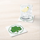 Jouw naam bericht Sint Patricks Dag Groene Slaapst Kartonnen Onderzetters (Insitu)