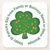 Jouw naam bericht Sint Patricks Dag Groene Slaapst Kartonnen Onderzetters (Voorkant)