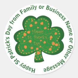 Jouw naam bericht Sint Patricks Dag Groene Slaapst Ronde Sticker