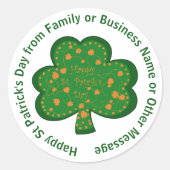 Jouw naam bericht Sint Patricks Dag Groene Slaapst Ronde Sticker (Voorkant)
