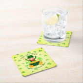 Jouw naam bericht Sint Patricks Day Leprechaun Gol Kartonnen Onderzetters (Insitu)