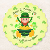 Jouw naam bericht Sint Patricks Day Leprechaun Gol Kartonnen Onderzetters (Voorkant)