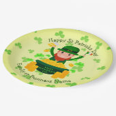 Jouw naam bericht Sint Patricks Day Leprechaun Gol Papieren Bordje (Gekanteld)