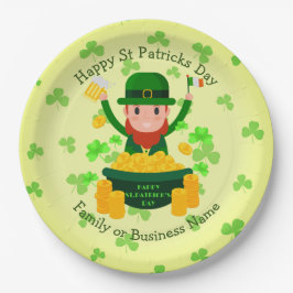 Jouw naam bericht Sint Patricks Day Leprechaun Gol Papieren Bordje