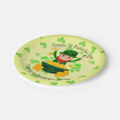Jouw naam bericht Sint Patricks Day Leprechaun Gol Papieren Bordje (Gekanteld)