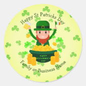 Jouw naam bericht Sint Patricks Day Leprechaun Gol Ronde Sticker (Voorkant)