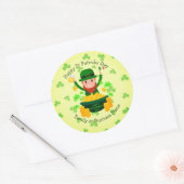 Jouw naam bericht Sint Patricks Day Leprechaun Gol Ronde Sticker (Envelop)