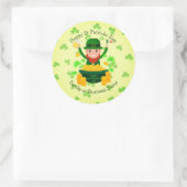 Jouw naam bericht Sint Patricks Day Leprechaun Gol Ronde Sticker (Tas)