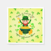 Jouw naam bericht Sint Patricks Day Leprechaun Gol Servet (Voorkant)