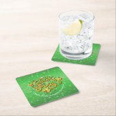 Jouw naam Bericht St Patricks Day Gold Shamrock Kartonnen Onderzetters (Insitu)
