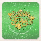 Jouw naam Bericht St Patricks Day Gold Shamrock Kartonnen Onderzetters (Voorkant)