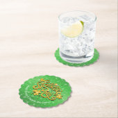 Jouw naam Bericht St Patricks Day Gold Shamrock Kartonnen Onderzetters (Insitu)