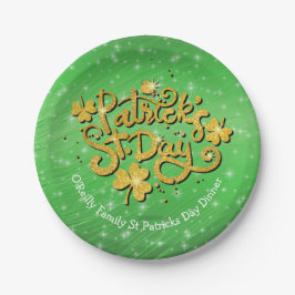 Jouw naam Bericht St Patricks Day Gold Shamrock Papieren Bordje