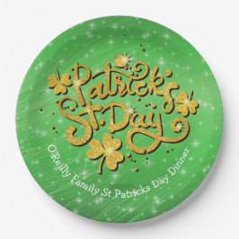 Jouw naam Bericht St Patricks Day Gold Shamrock Papieren Bordje