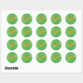 Jouw naam Bericht St Patricks Day Gold Shamrock Ronde Sticker (Vel)
